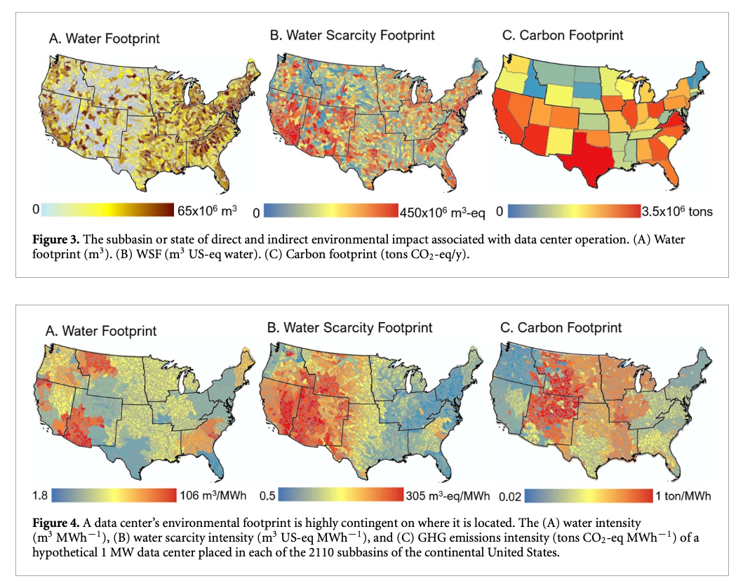 The environmental footprint of data centers in the United States